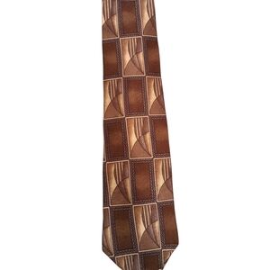 Repp LTD XLong Men's Silk Geometric Brown Tie